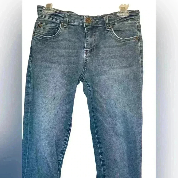 Kut From The Kloth Medium Wash Jeans Size 4 Embroidery Logo Straight Leg - Picture 2 of 11